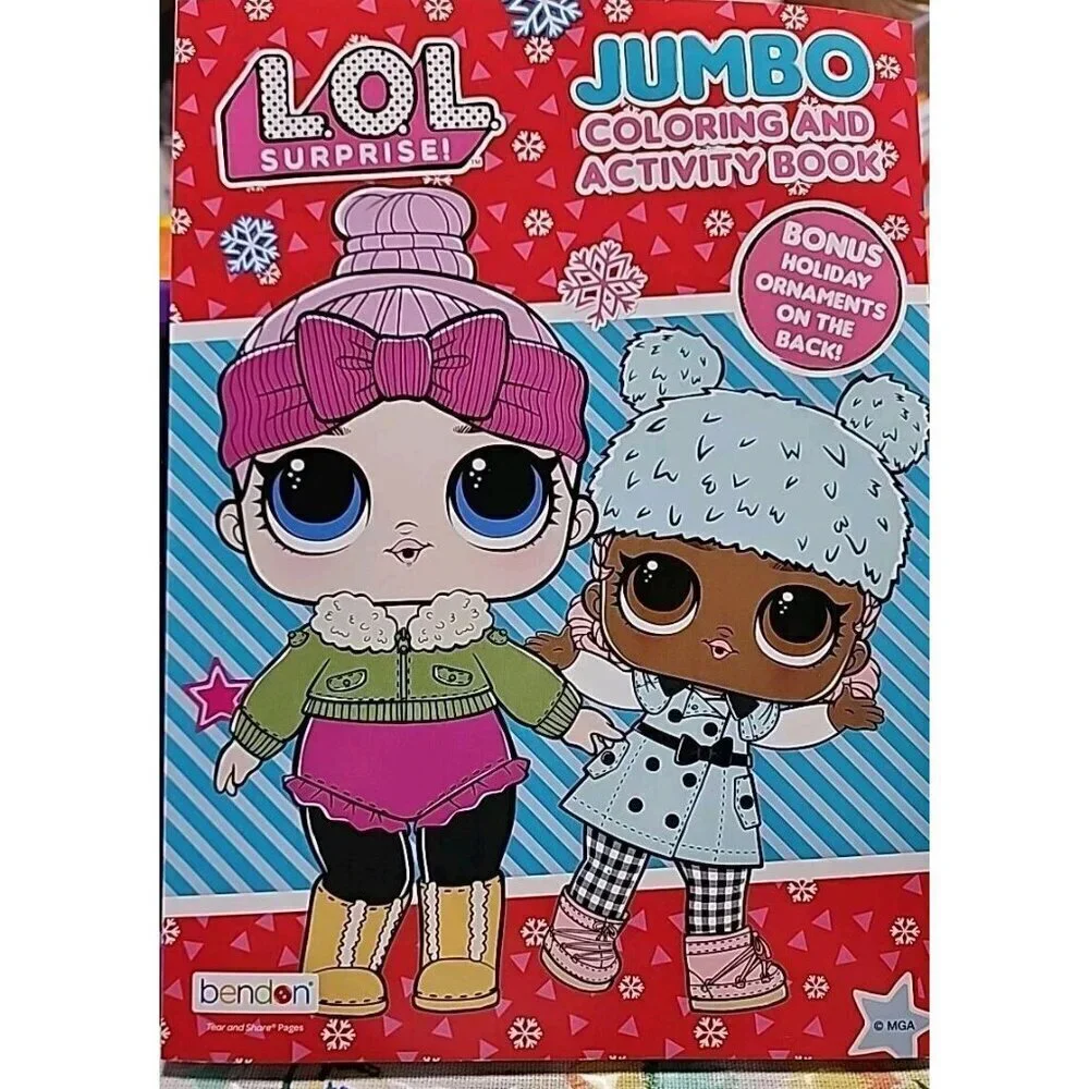 LOL SURPRISE! DOLLS Winter Christmas Theme Jumbo Coloring Activity Book 80 Pages